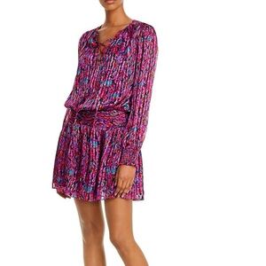 🤩NWT🥳 Ramy Brook Gessie Womens Silk Printed Casual Dress👗
